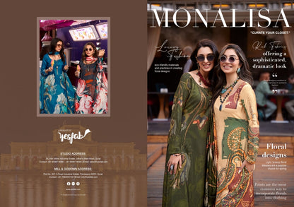 MONALISA Digital Floral Design Collection Pashmina Salwar Kameez 3pcs