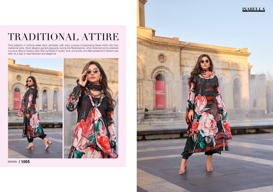 MONALISA Digital Floral Design Collection Pashmina Salwar Kameez 3pcs