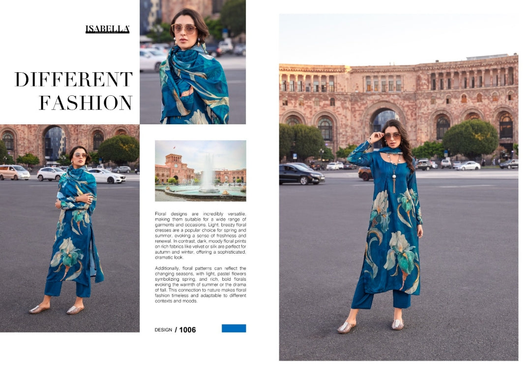 MONALISA Digital Floral Design Collection Pashmina Salwar Kameez 3pcs