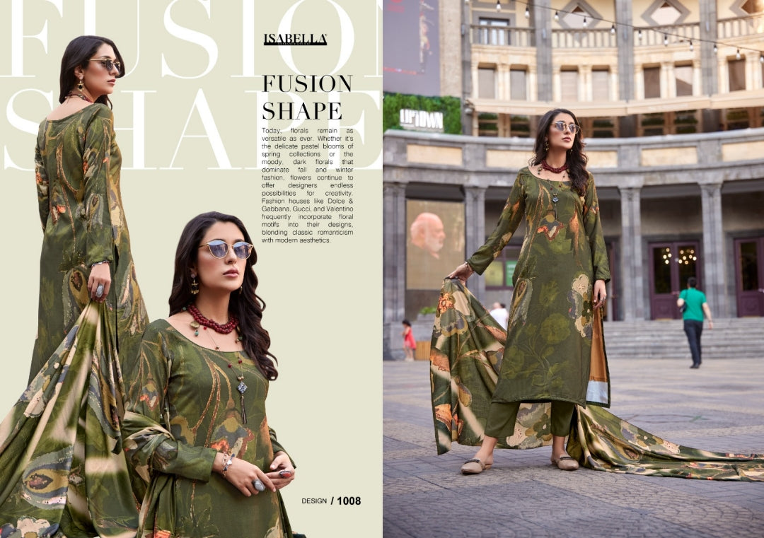 MONALISA Digital Floral Design Collection Pashmina Salwar Kameez 3pcs