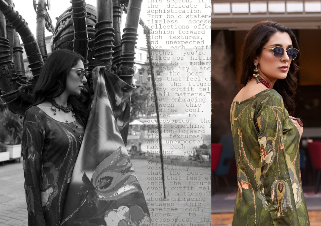 MONALISA Digital Floral Design Collection Pashmina Salwar Kameez 3pcs