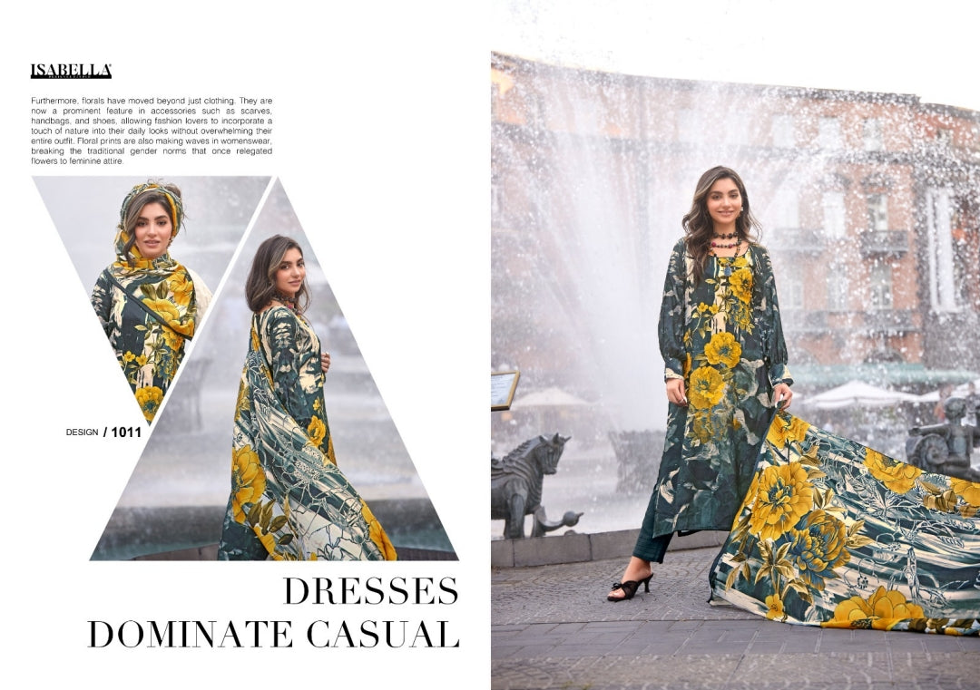 MONALISA Digital Floral Design Collection Pashmina Salwar Kameez 3pcs