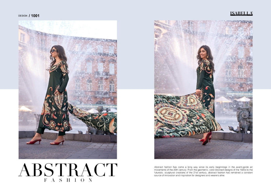 MONALISA Digital Floral Design Collection Pashmina Salwar Kameez 3pcs