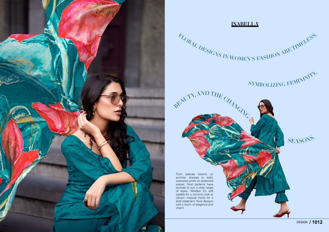 MONALISA Digital Floral Design Collection Pashmina Salwar Kameez 3pcs