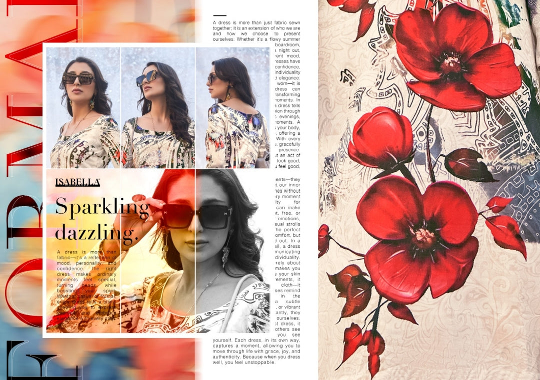 MONALISA Digital Floral Design Collection Pashmina Salwar Kameez 3pcs