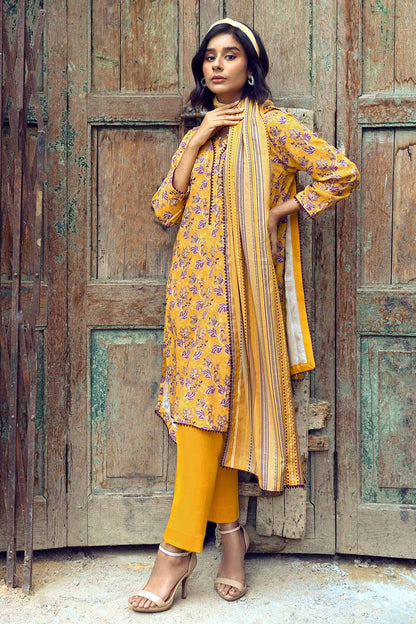 Unstitched Printed Linen Suit Salwar Kameez Gul Ahmed LT-32011 B
