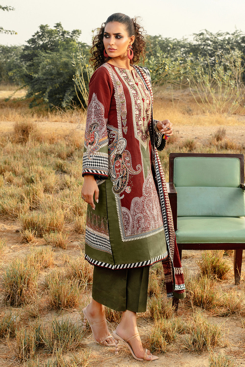 Unstitched Digital Printed Cotton Net Salwar Kameez Suit Gul Ahmed CD-32002