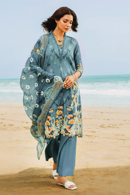 Unstitched Digital Printed Cotton Net Salwar Kameez Suit Gul Ahmed CD-32007