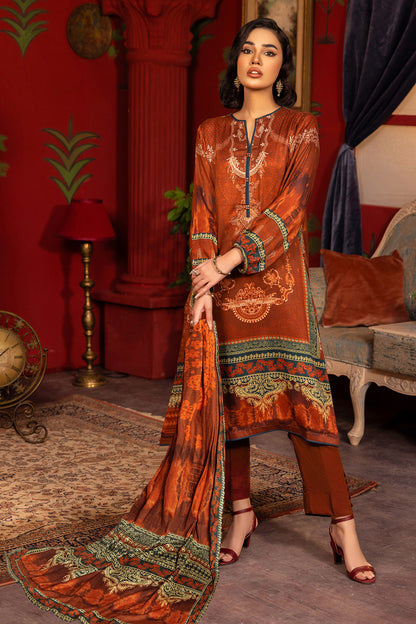 Unstitched Digital Printed Linen Jacquard Salwar Kameez Suit Gul Ahmed LT-32025