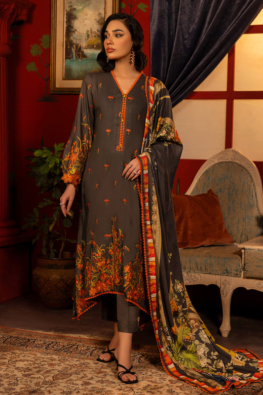 Unstitched Digital Printed Linen Salwar Kameez Suit Gul Ahmed LT-32005