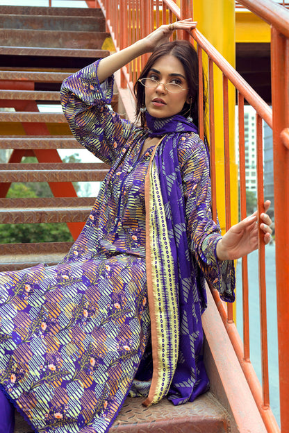 Unstitched Digital Printed Linen Salwar Kameez Suit Gul Ahmed LT-32009 B