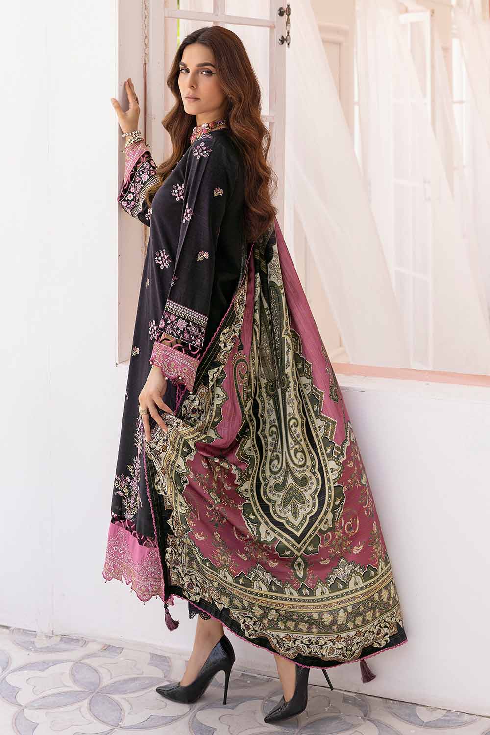 Unstitched Digital Printed Pashmina Salwar Kameez Suit Gul Ahmed AP-32028