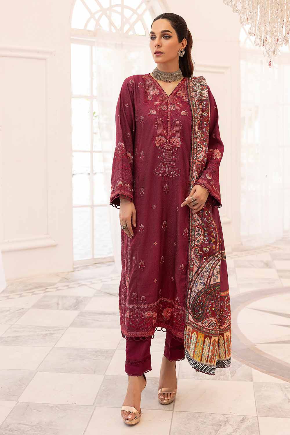 Unstitched Digital Printed Twill Salwar Kameez Suit Gul Ahmed AP-32014