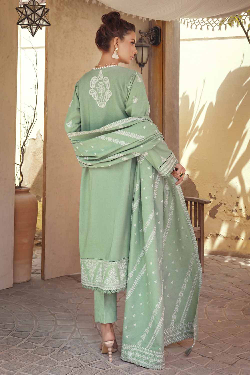 Unstitched Embroidered Linen Salwar Kameez Suit Gul Ahmed RC-32002