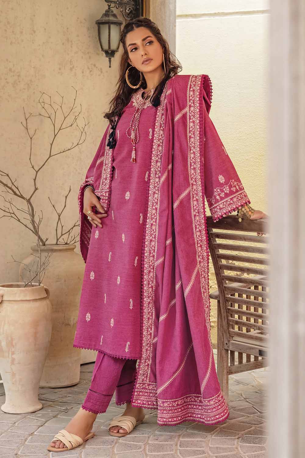 Unstitched Embroidered Linen Salwar Kameez Suit Gul Ahmed RC-32003