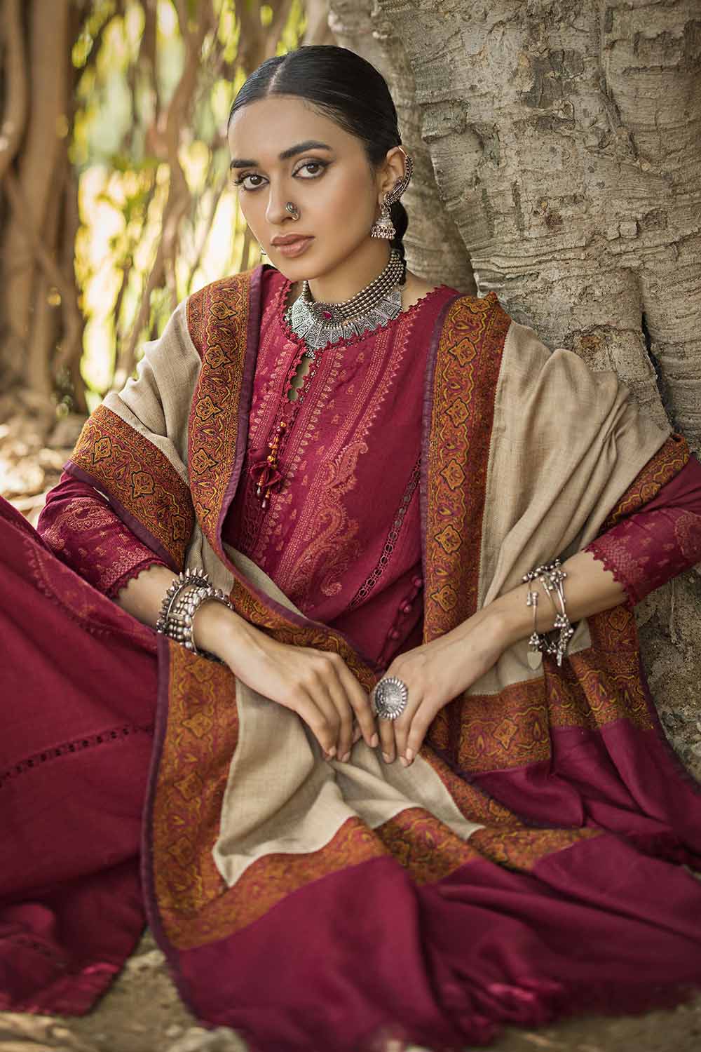 Unstitched Embroidered Pashmina Salwar Kameez Suit Gul Ahmed AP-32083