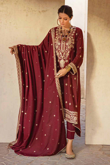 Unstitched Embroidered Pashmina Salwar Kameez Suit Gul Ahmed RC-32008