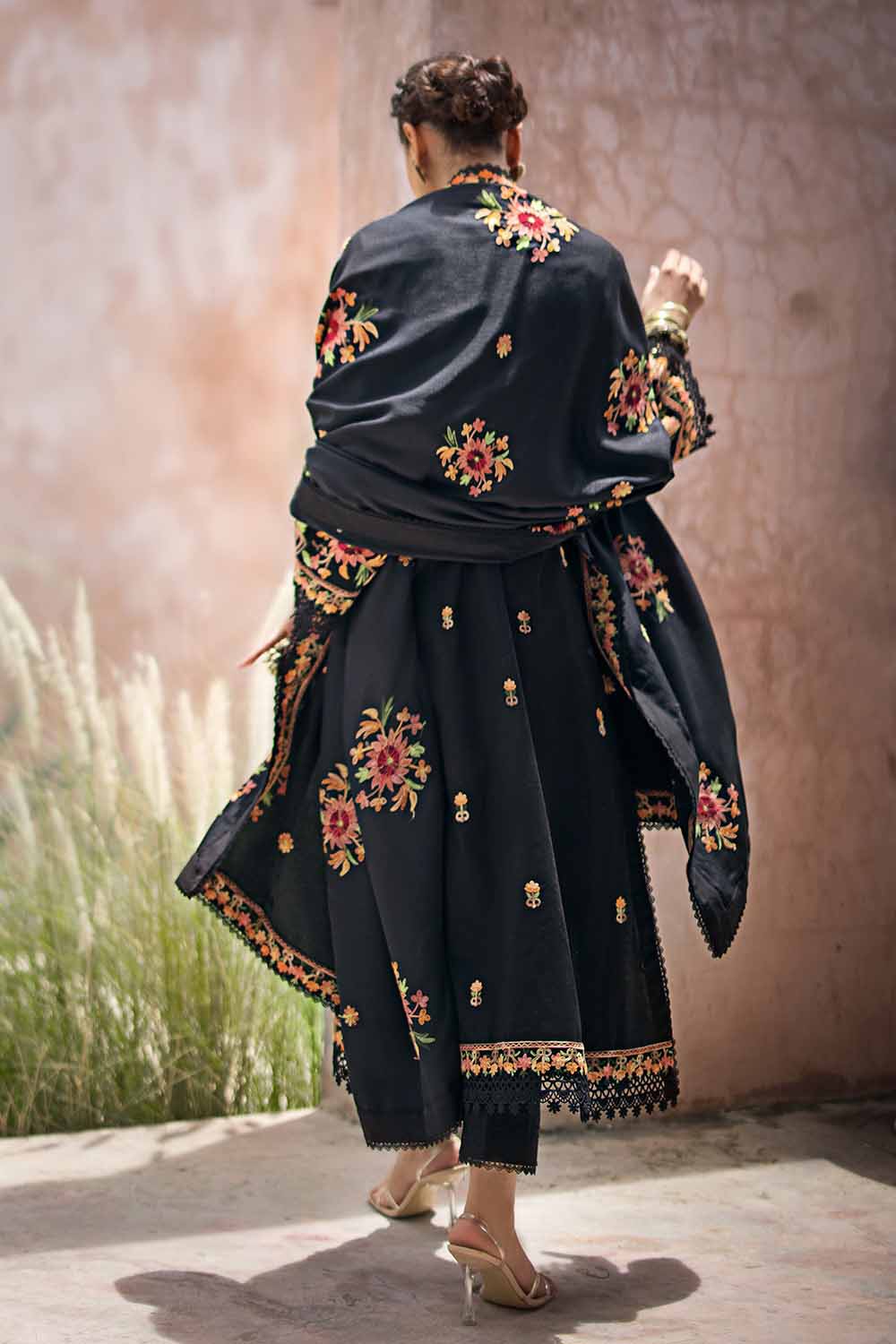 Unstitched Embroidered Pashmina Shawl Salwar Kameez Suit Gul Ahmed AP-32071