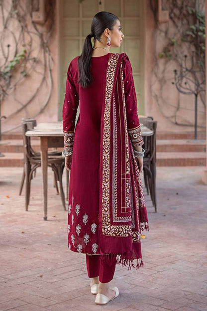 Unstitched Gold & Lacquer Printed Pashmina Salwar Kameez Suit Gul Ahmed AP-32074