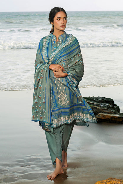 Unstitched Printed Cotton Net Salwar Kameez Suit Gul Ahmed CD-32001 B