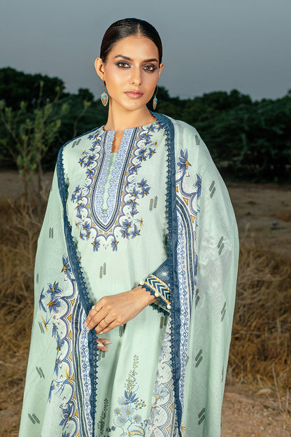 Unstitched Printed Cotton Net Salwar Kameez Suit Gul Ahmed CD-32004 A