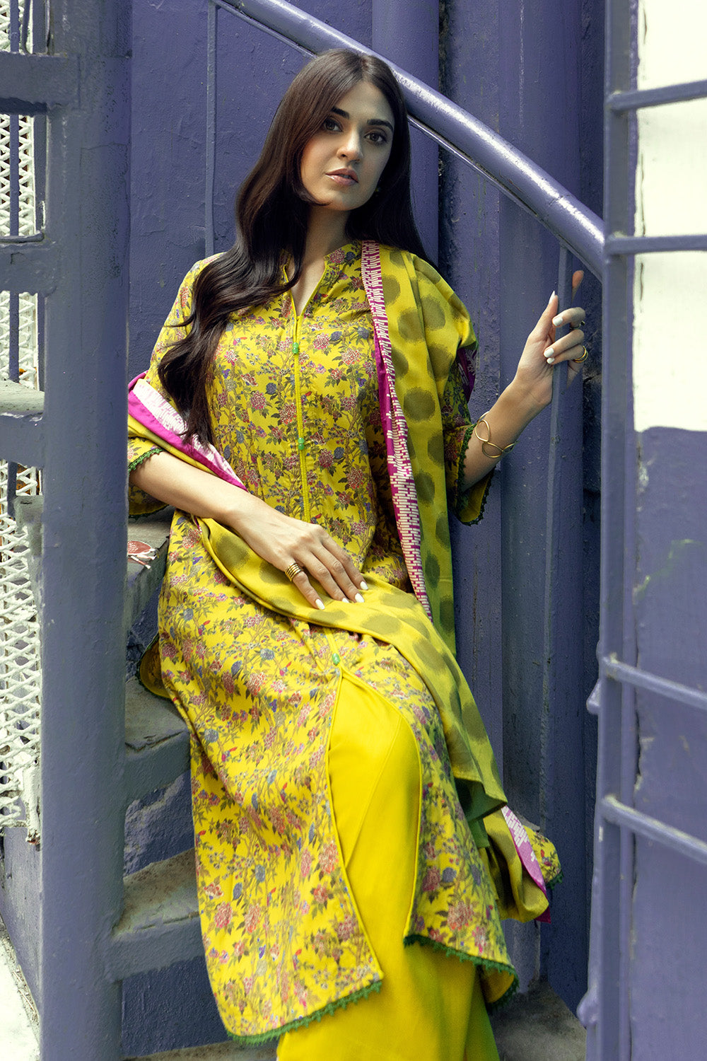 Unstitched Printed Dobby Linen Salwar Kameez Suit Gul Ahmed LT-32022 A