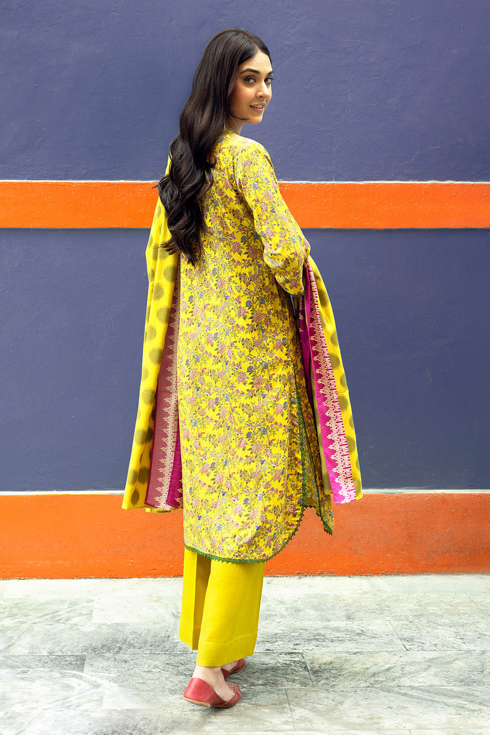Unstitched Printed Dobby Linen Salwar Kameez Suit Gul Ahmed LT-32022 A