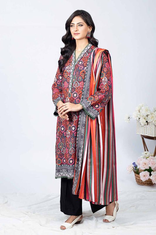 Unstitched Printed Linen Salwar Kameez Suit Gul Ahmed WNS-32217 A