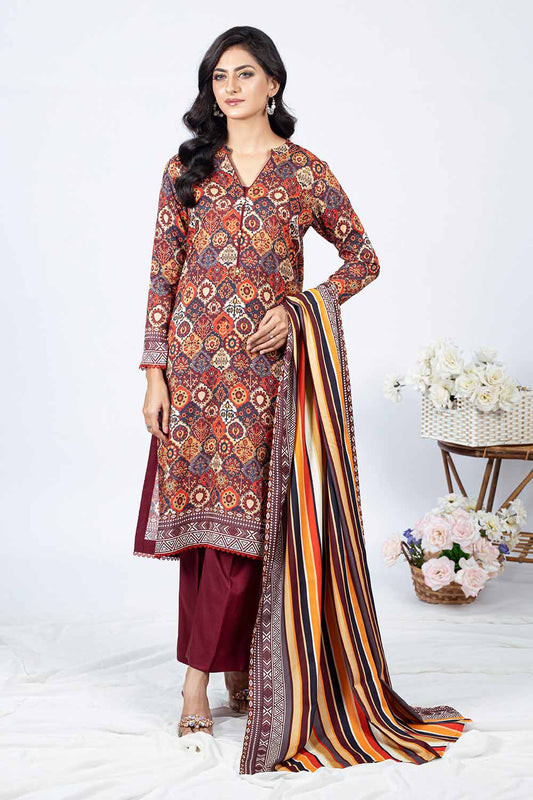 Unstitched Printed Linen Salwar Kameez Suit Gul Ahmed WNS-32217 B