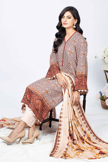 Unstitched Printed Linen Salwar Kameez Suit Gul Ahmed WNS-32229 B