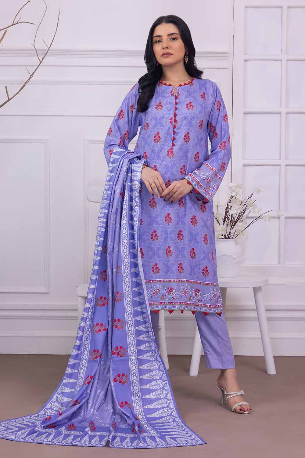 Unstitched Printed Linen Salwar Kameez Suit Gul Ahmed WNS-32231 A