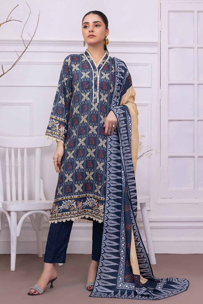 Unstitched Printed Linen Salwar Kameez Suit Gul Ahmed WNS-32231 B