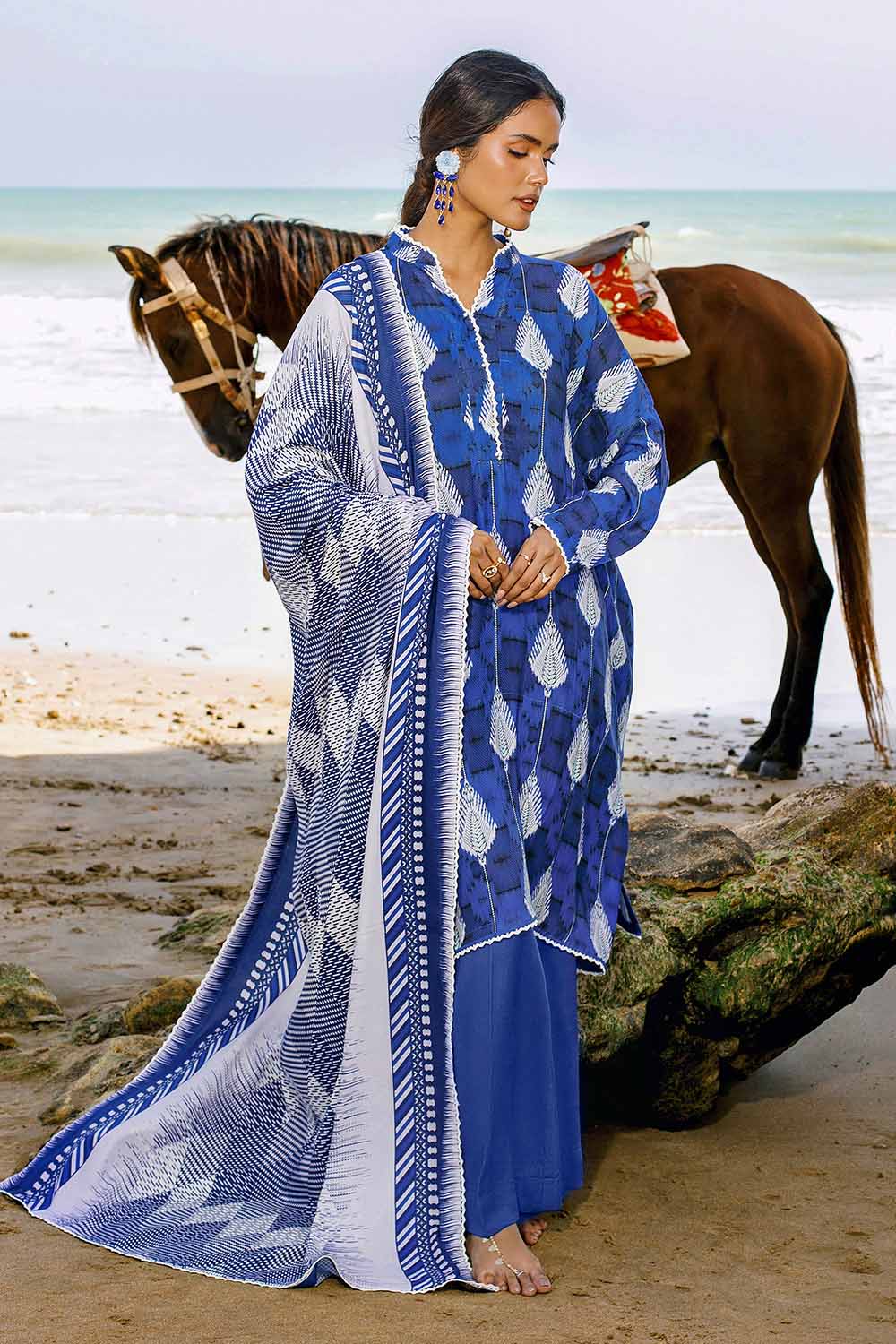 Unstitched Printed Linen Suit Salwar Kameez Gul Ahmed LT-32020 A