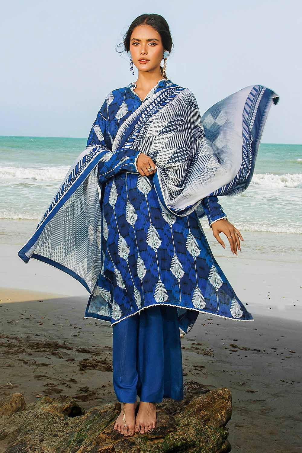 Unstitched Printed Linen Suit Salwar Kameez Gul Ahmed LT-32020 A