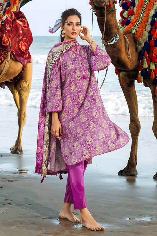 Unstitched Printed Linen Suit Salwar Kameez Gul Ahmed LT-32021 A