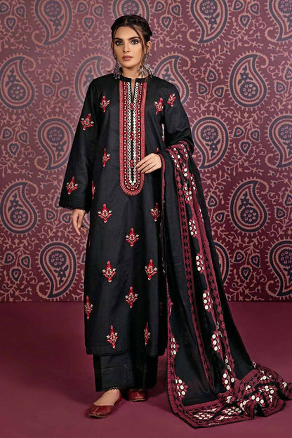 Unstitched Silver & Lacquer Printed Salwar Kameez Suit Gul Ahmed CN-32030